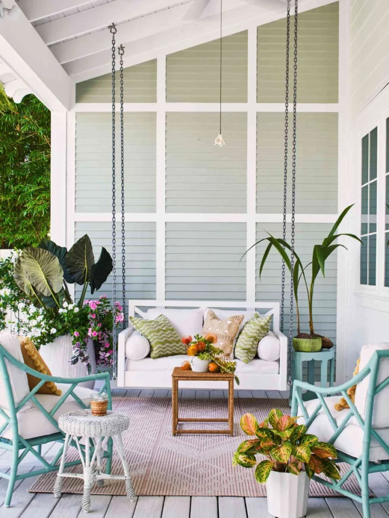 Porch Rug Decorating Ideas for Defined Entry Space