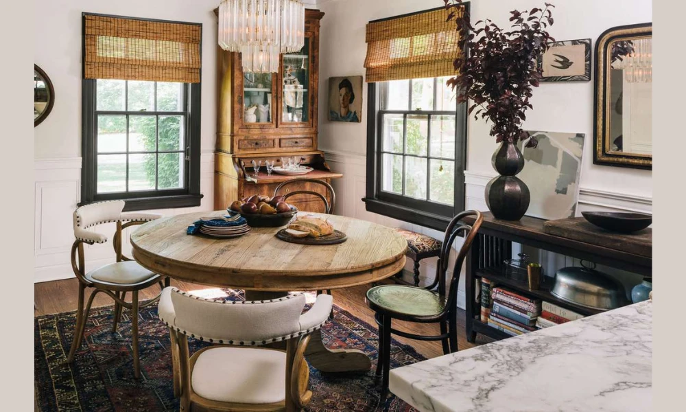 Use a Round Dining Table in a Small Kitchen Dining Space
