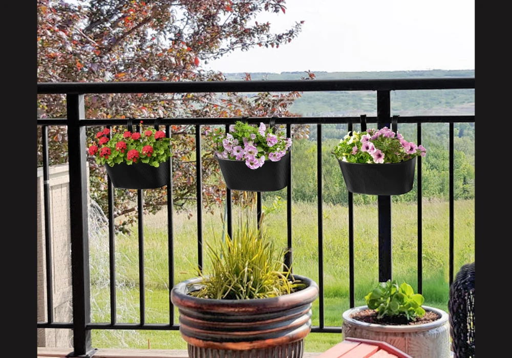Railing Planter Boxes for Space Saving Balcony Gardening