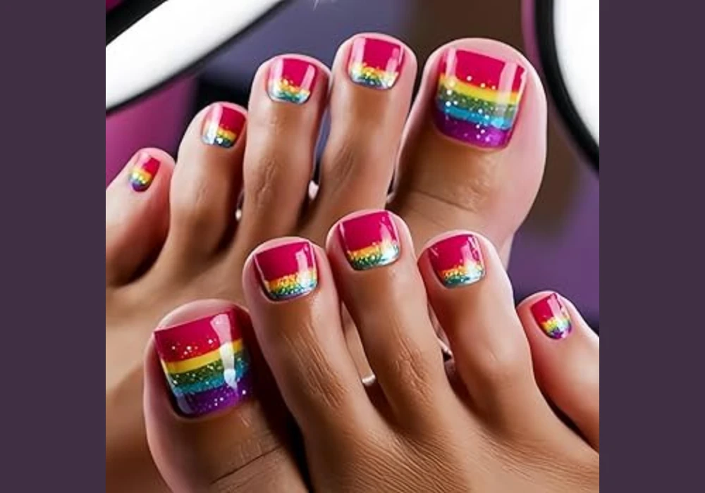 Rainbow Summer Toe Nail Ideas for Creative Style