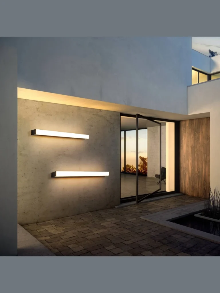 Recessed LED Strips and Matte Black Sconces