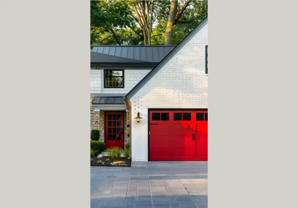 Red Accent Garage Door
