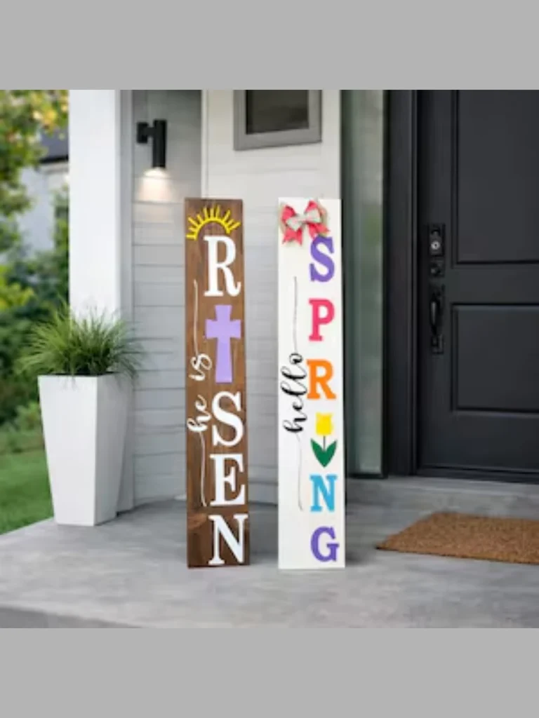 Reversible Seasonal Vertical Leaner Signs