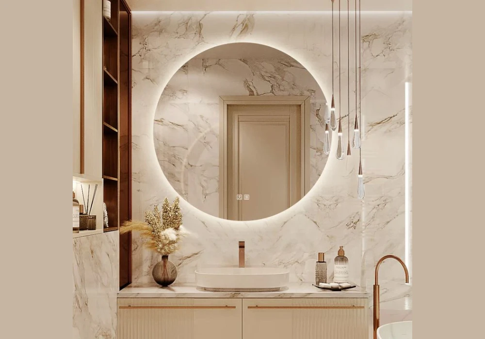 Round Mirror Wall Decor for Visual Balance