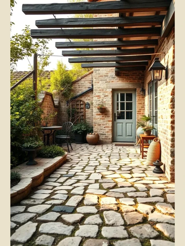 Rustic Cobblestone Courtyards