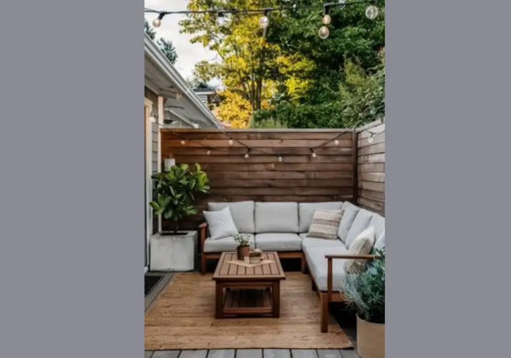 Rustic Wood-Finished Garage Patio