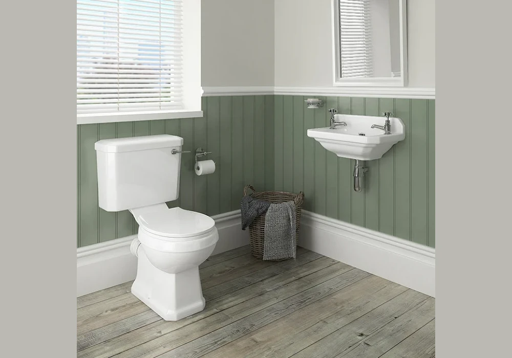 Sage Green and White Bathroom Combination
