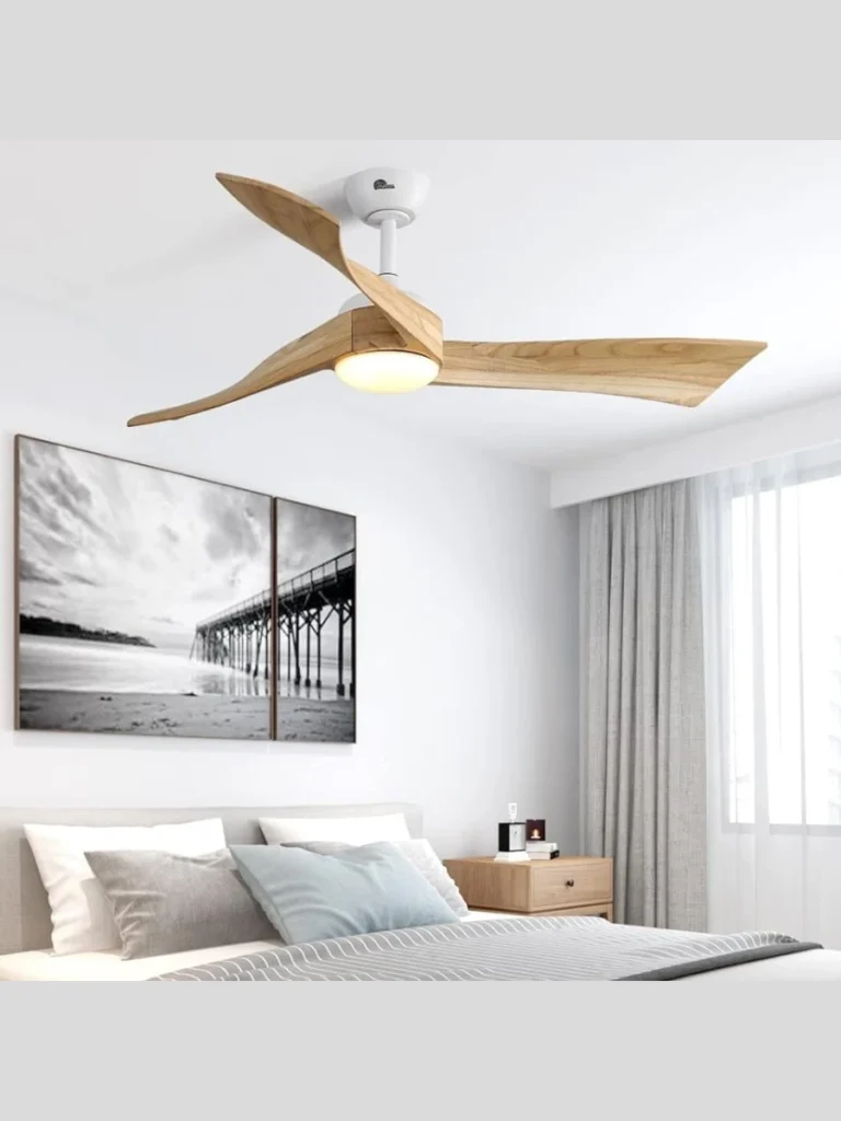 Sculptural Carved Wood Blade Fans 