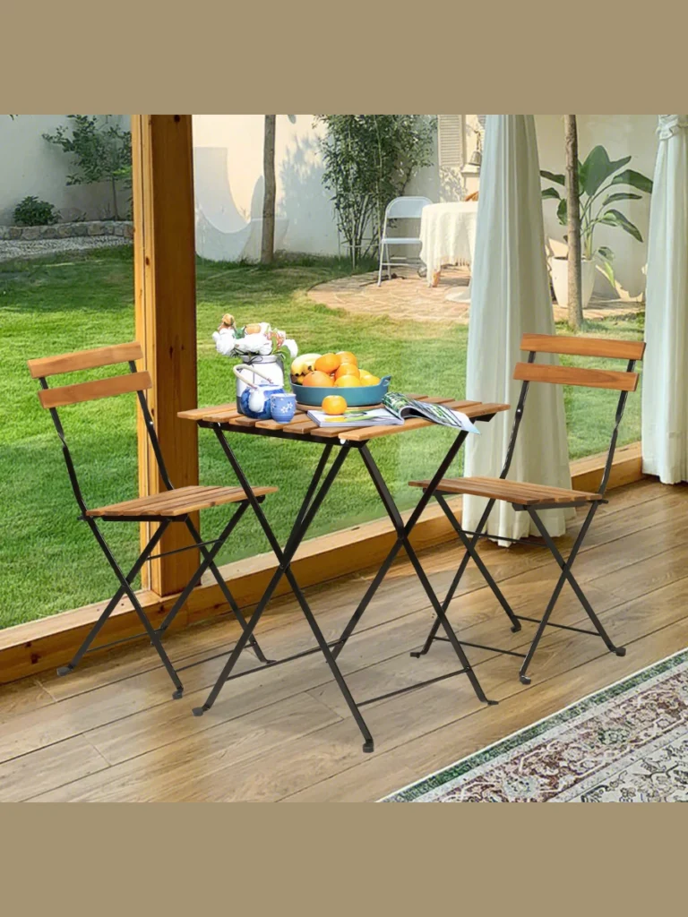Set Up a Compact Folding Bistro Set