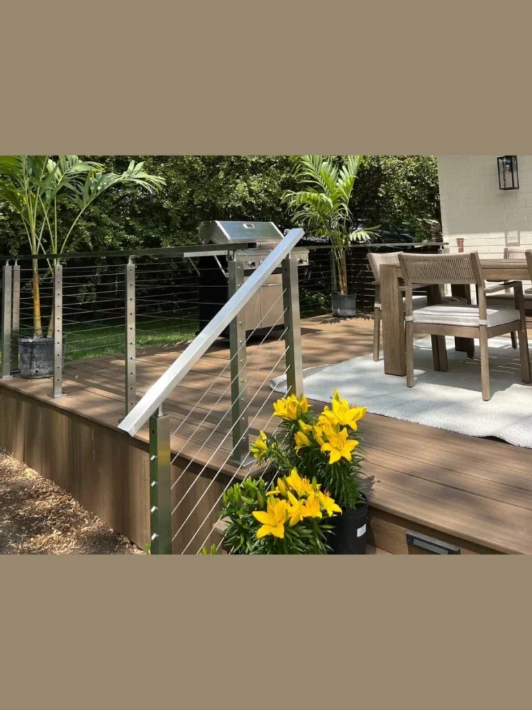Sleek Stainless Steel Cable Railings