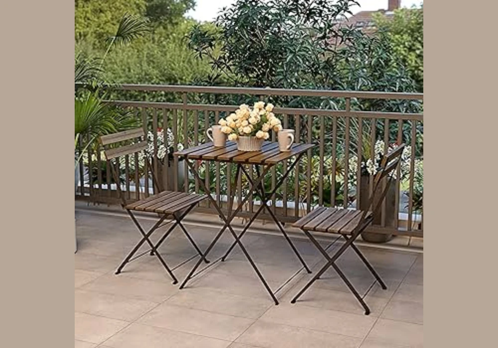 Small Balcony Patio with Compact Bistro Set