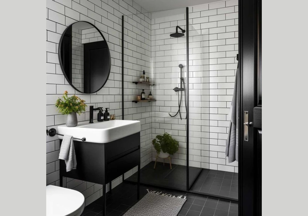 Small Black and White Bathroom Space Ideas