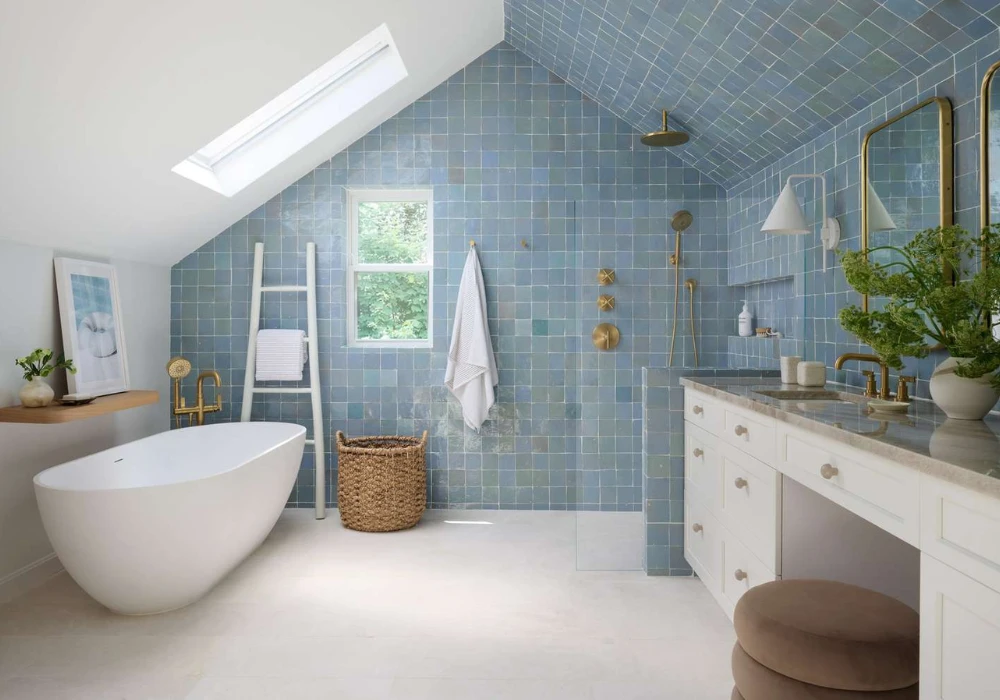 Soft Blue and White for a Fresh Bathroom Look