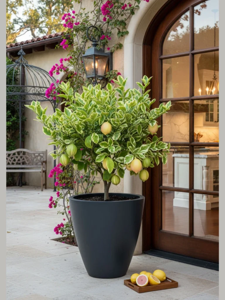Statement Citrus Trees In Bright Pots