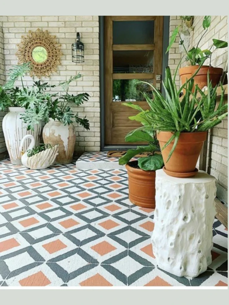 Stenciled Stone Effect For Concrete