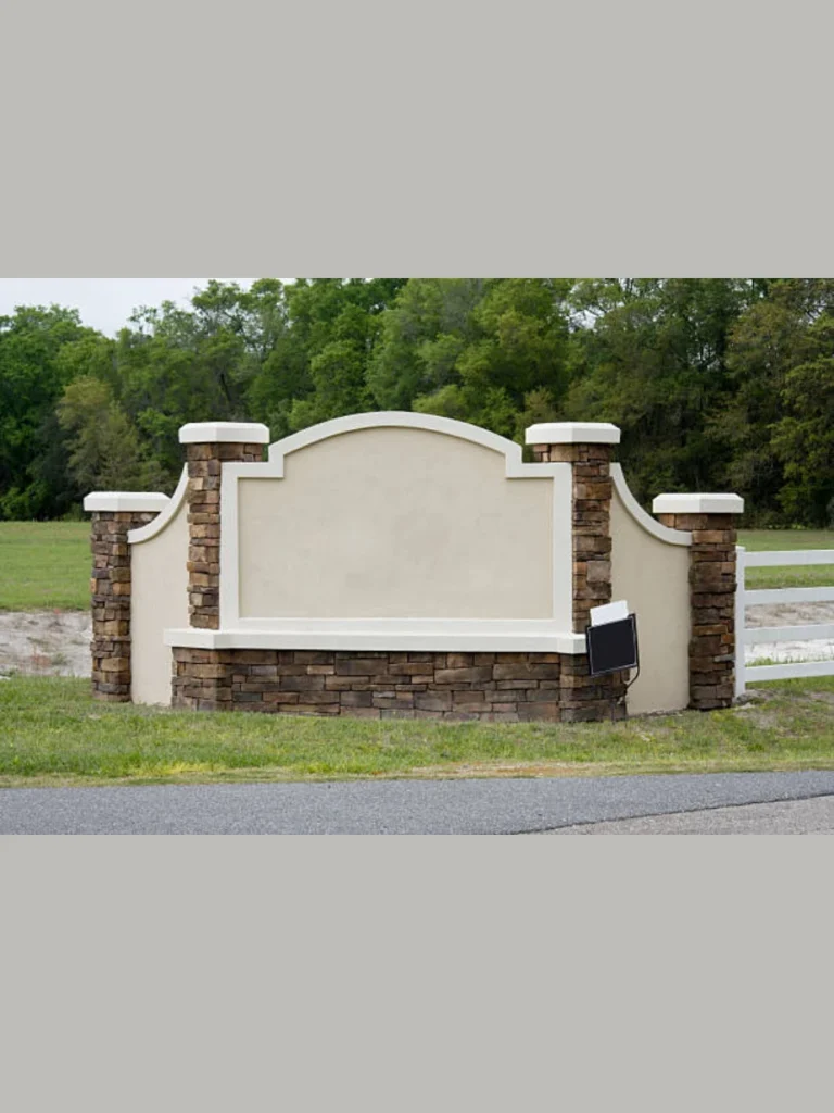 Stenciled Stone and Concrete Markers sign