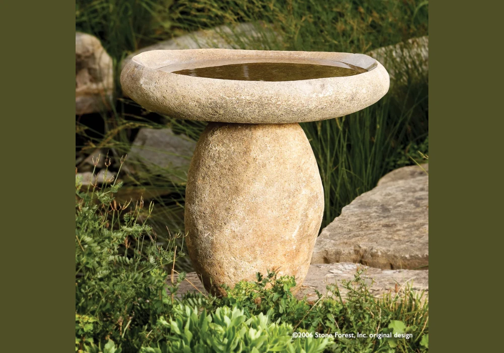 Stone Base Natural Bird Bath