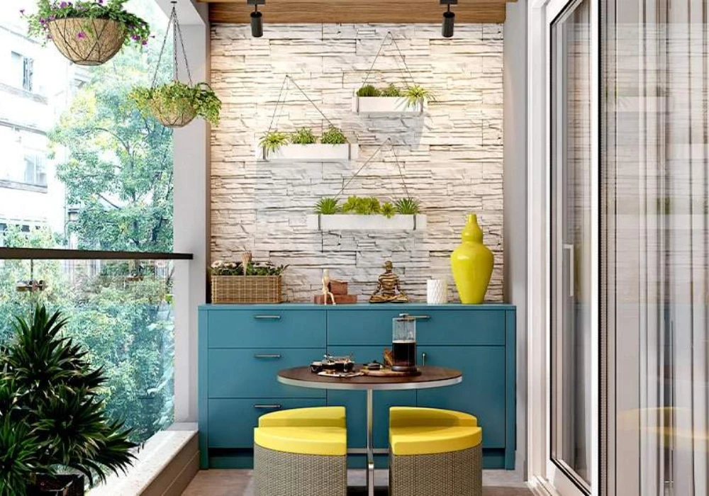 Storage-Integrated Balcony Table Ideas for Organized Living in balcony