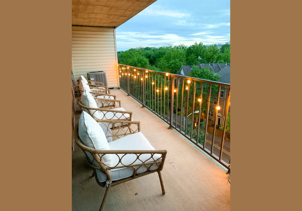 String Lights for Warm Balcony Lighting