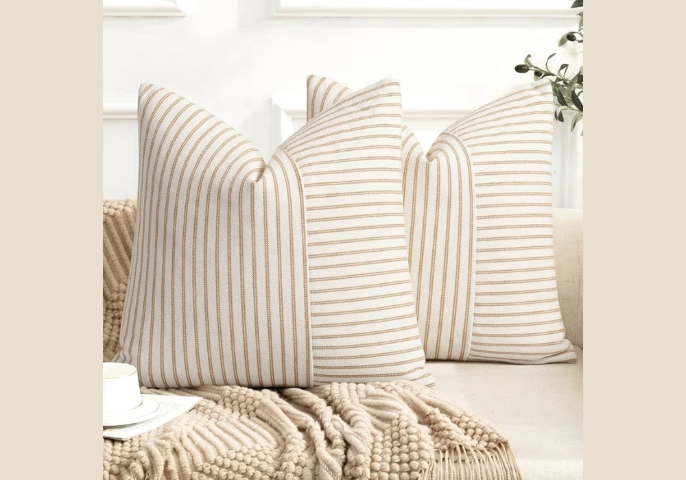 Striped Throw Pillow Cover Ideas for Simple Yet Stylish Arrangement