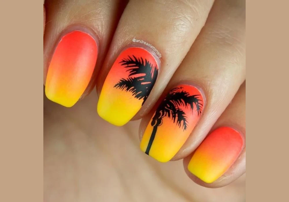 Sunset-Inspired Summer Nail Art Ideas for Warm Color Flow