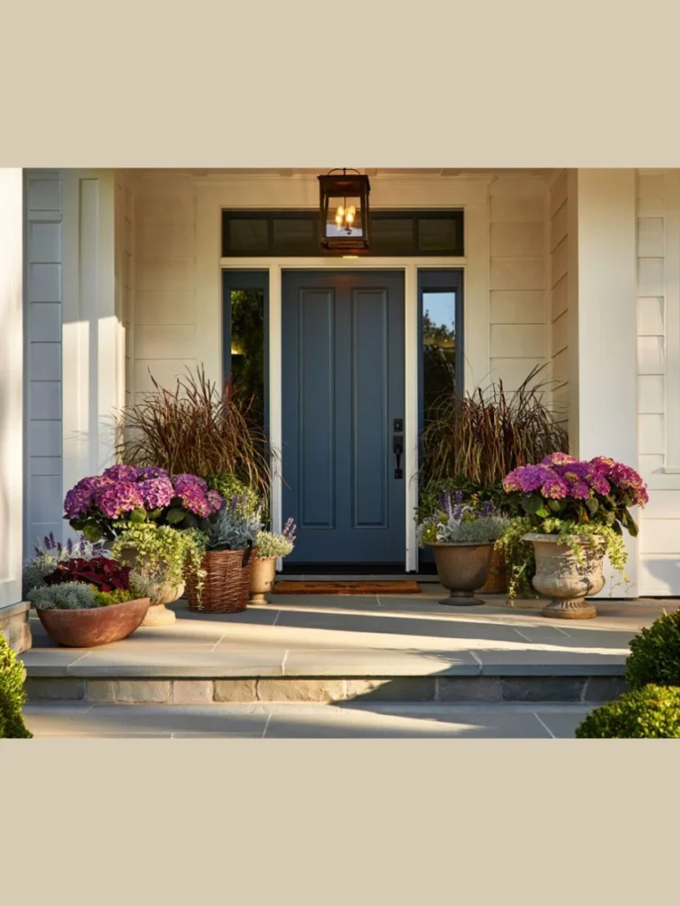 Symmetry with Double Large Floor Planters