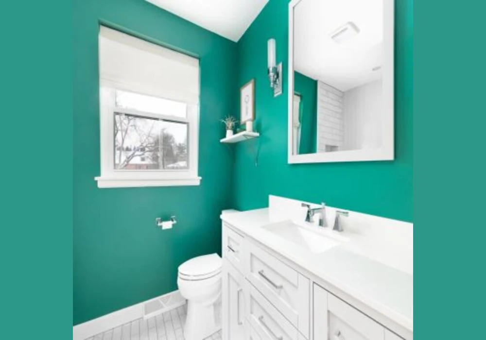 Teal and White Bathroom Color for Modern Touch