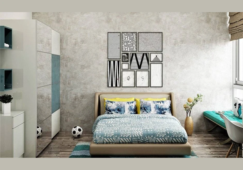 Textured Linen Wallpaper for Soft Summer Bedroom Look