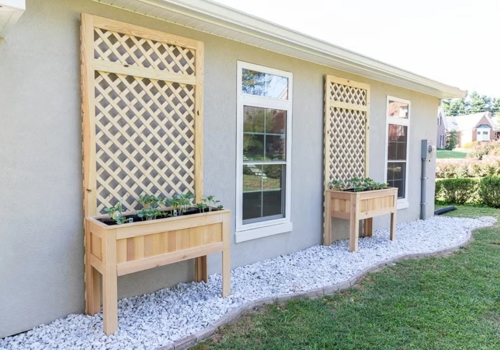 Trellis with Planter Boxes at the Base