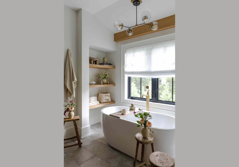 Use Open Shelving for a Light and Airy Bathroom Look