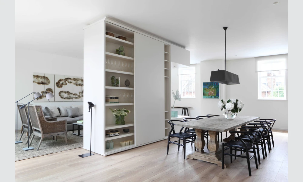 Use Wall Storage Near the Dining Area to Save Space