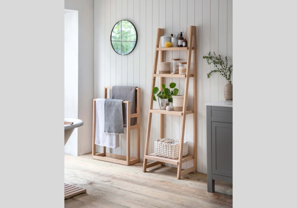 Use a Ladder Shelf to Add Storage Without Drilling