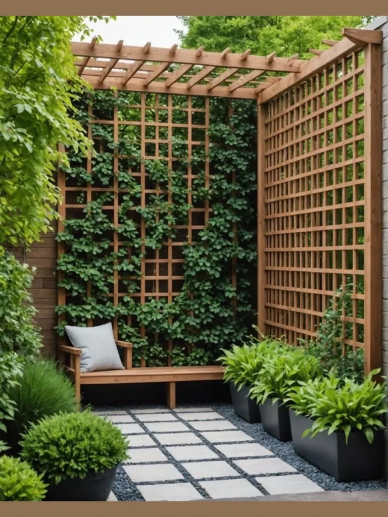 Vertical Trellis Privacy Screens
