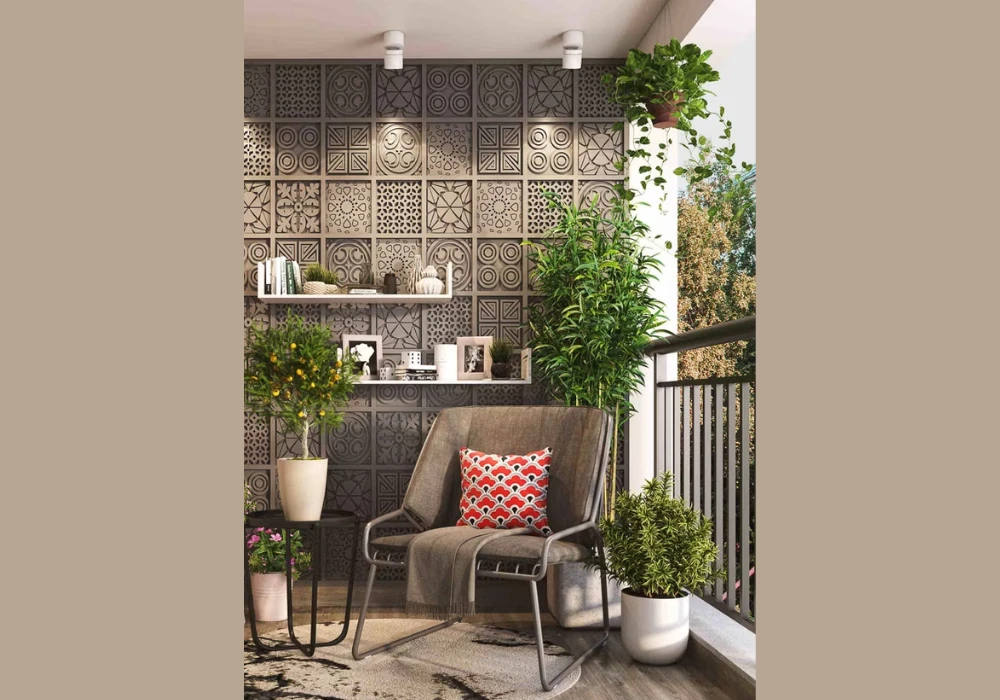 Vertical Wall Art for Small Balcony Design Ideas