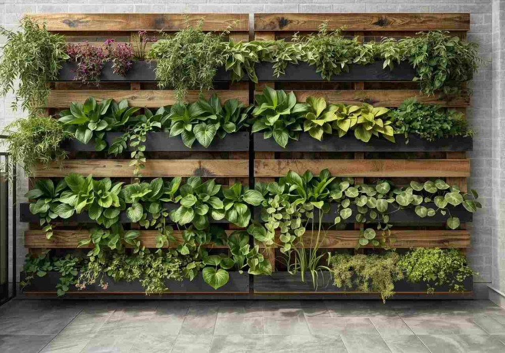 Vertical Wall-Mounted Plant Boxes for Compact Balconies