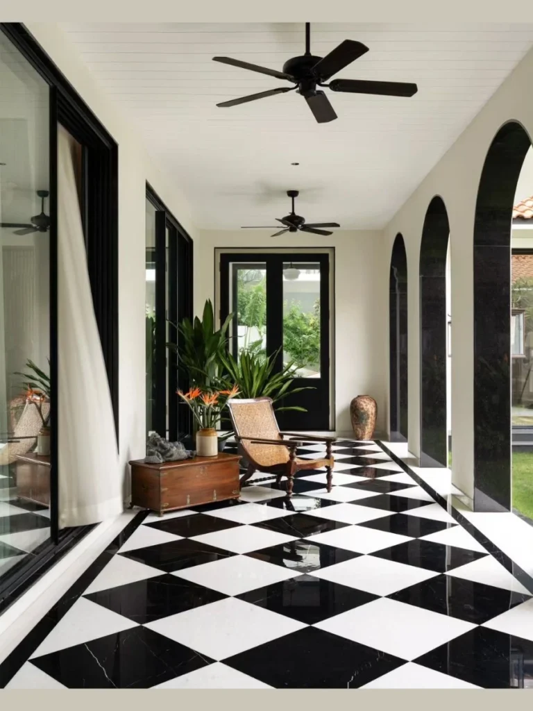 Vintage Checkerboard Porcelain Tile