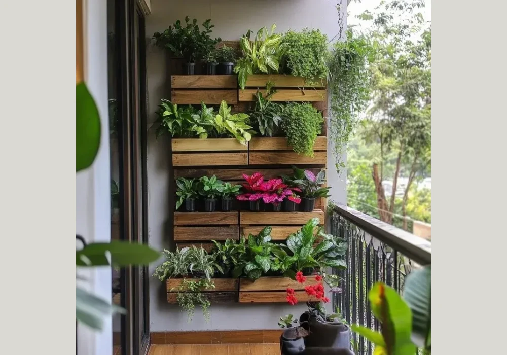 Wall-Mounted Balcony Plant Stand Ideas for Space Saving