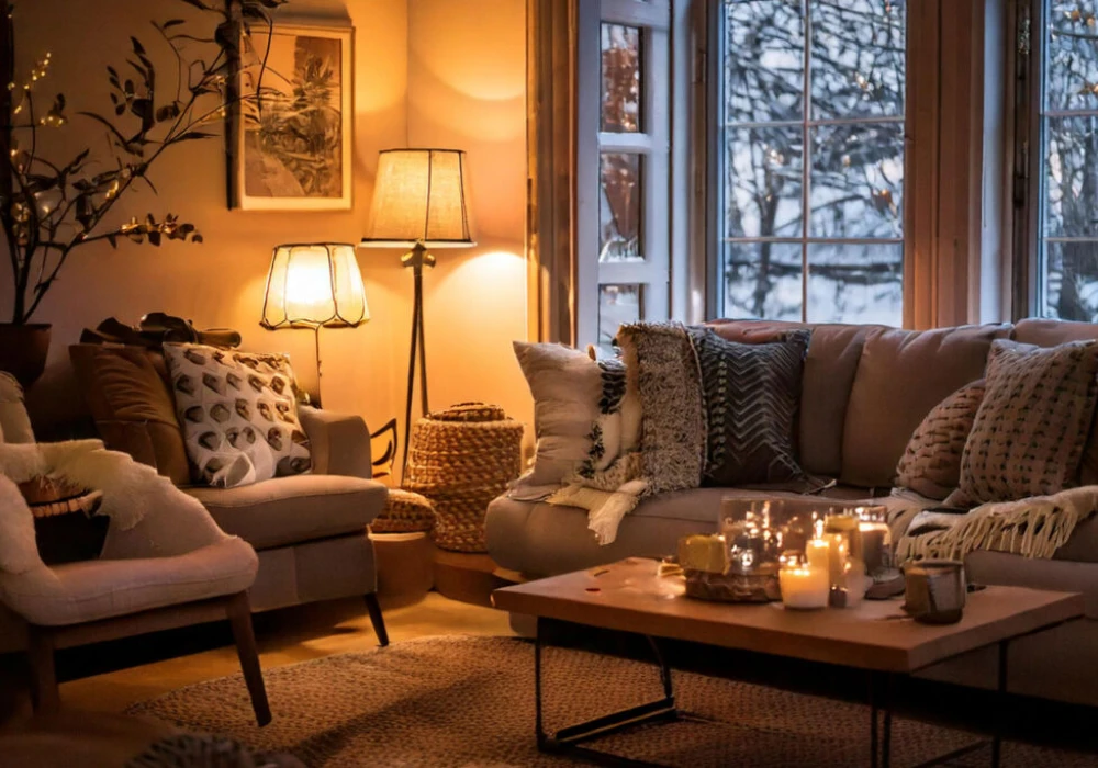 Warm Lighting with Soft Lamps and String Lights