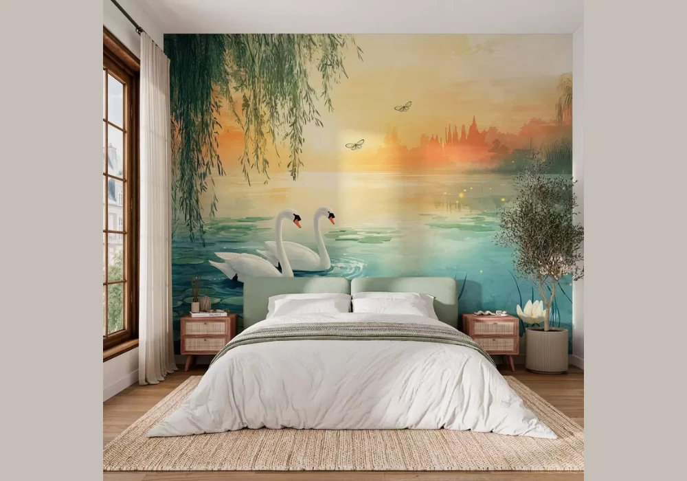Watercolor Style Wallpaper Ideas for Summer Bedroom Walls