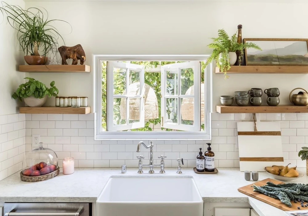 White Kitchen with Subway Tile Backsplash