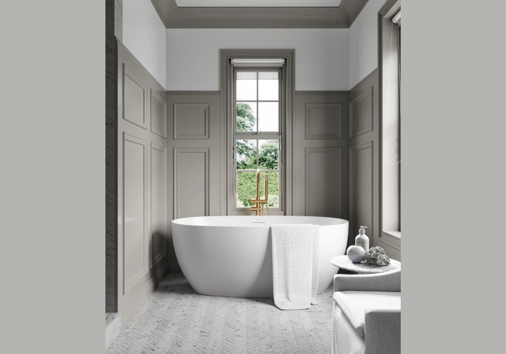 White and Grey Bathroom Color Combination for a Clean Look