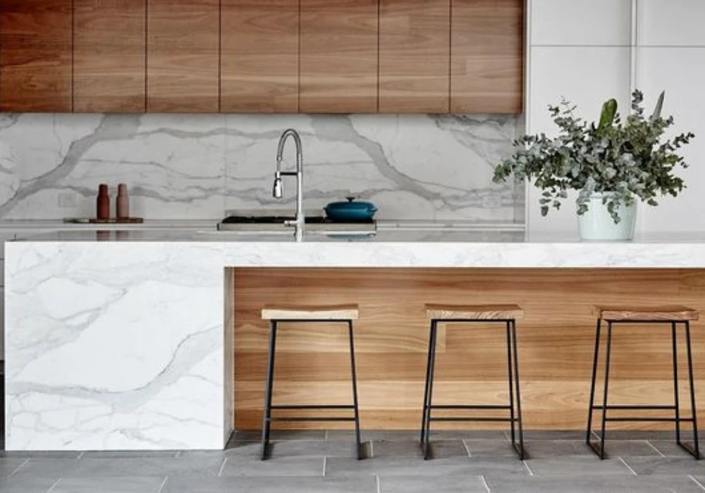 Wood and Marble Combination