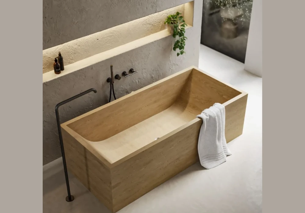 Wooden Finish Bathtub Style