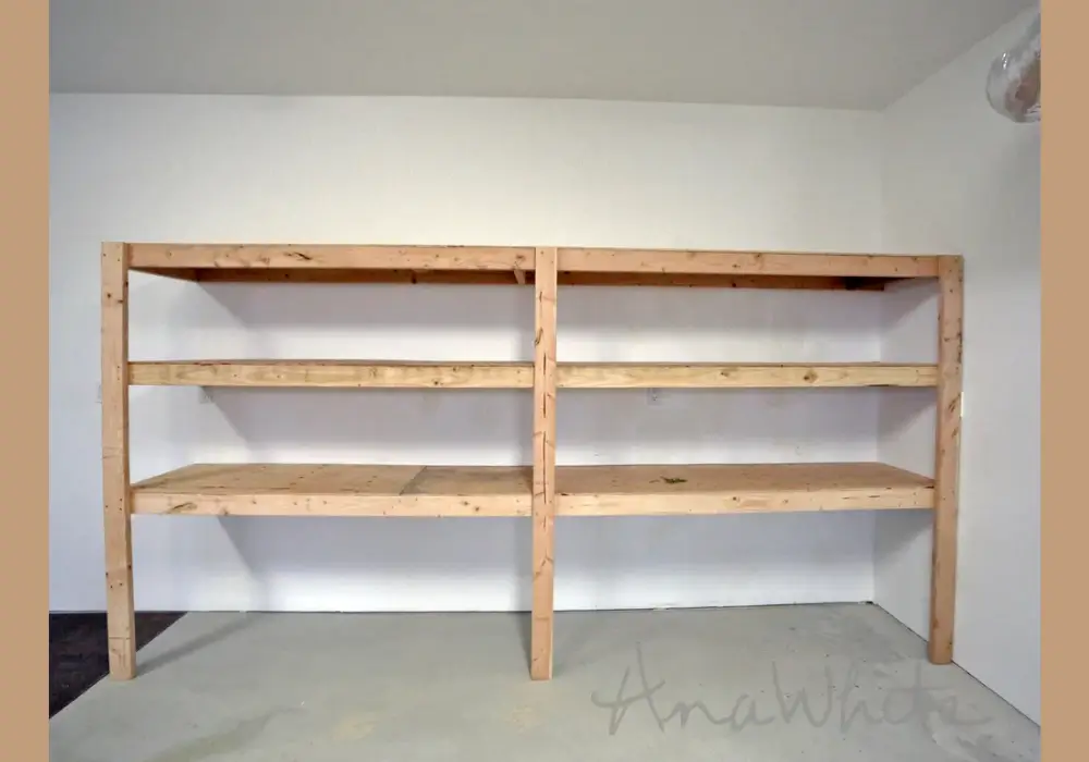 Wooden Garage Shelves