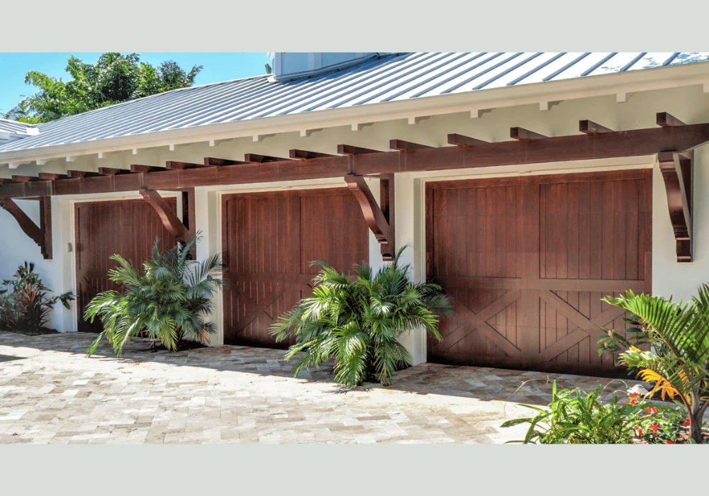 Wooden Trellis Over Garage Door Ideas for Natural Exterior Style