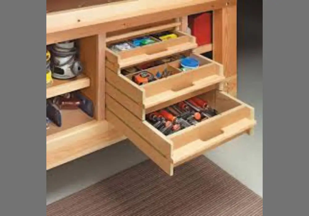 Workbench with Storage Drawers