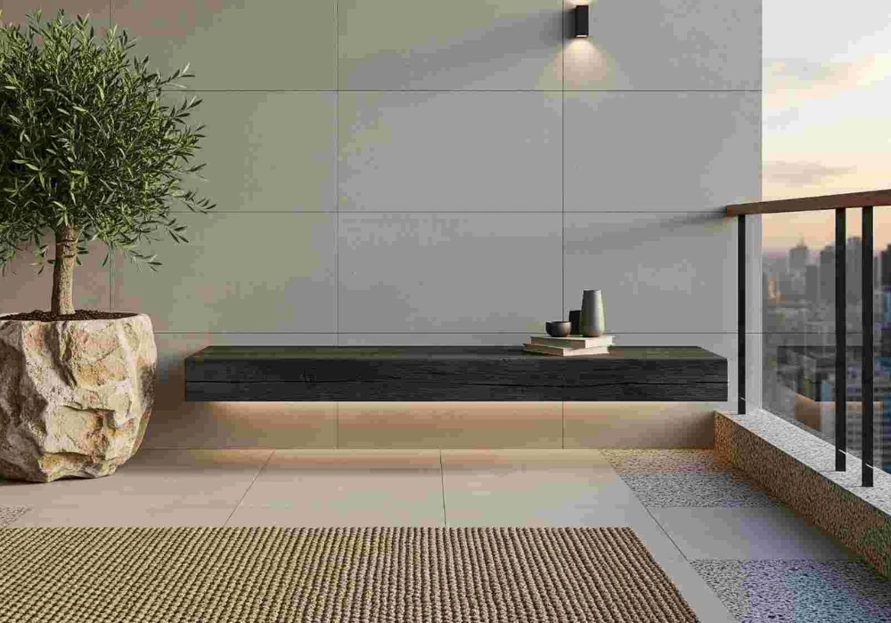 cement finish balcony floor ideas for a minimal look