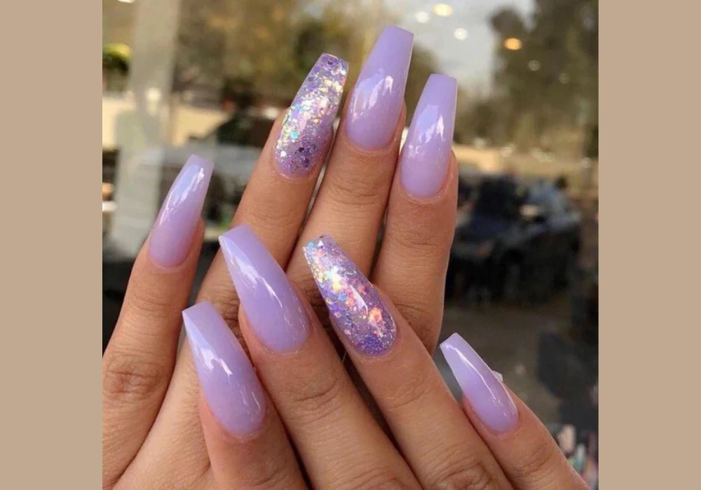 glitter accent summer nails