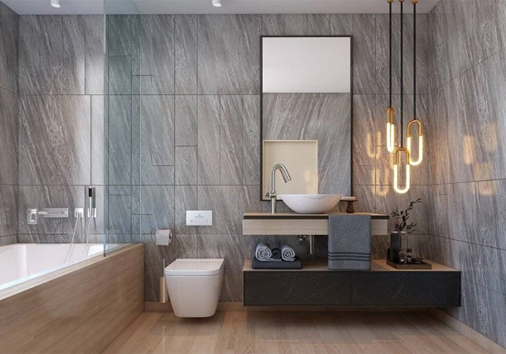 harcoal Grey and Wood for Balanced Contrast