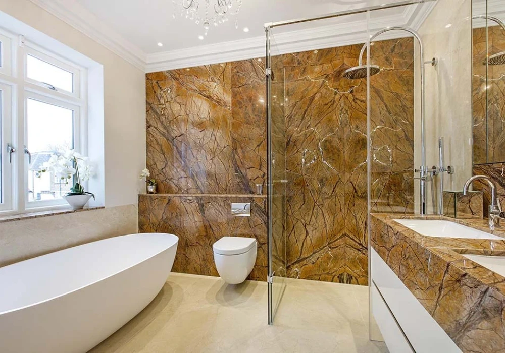 natural stone shower design for elegant style